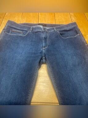 Bugatchi Men’s Slim Straight Dark Blue Jeans Size 38x34 Made in Italy Stretch